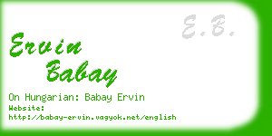 ervin babay business card